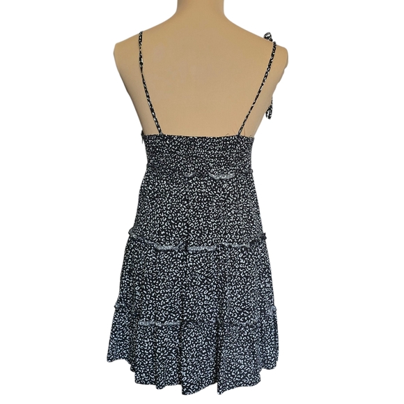 Women's Black and White Spaghetti Strap Tie Dress - Small - Picture 3 of 10